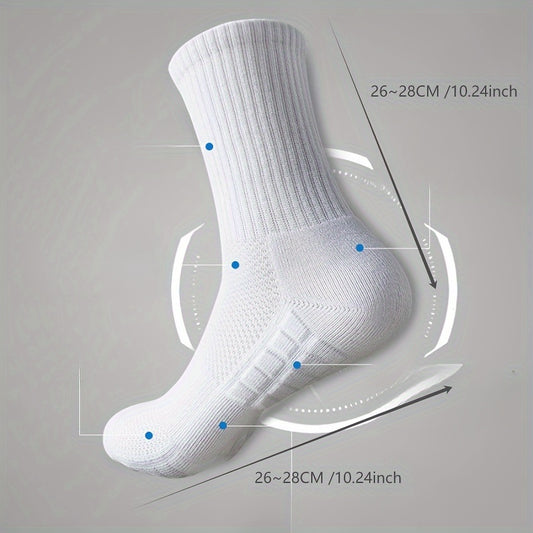 Men's Mid Crew Sport Socks - Cotton Blend, Comfy & Breathable