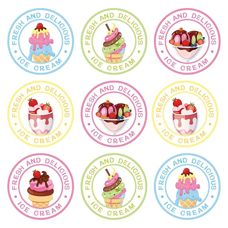 14pcs Ice Cream Party Favor Bags with Stickers - Candy Decorations