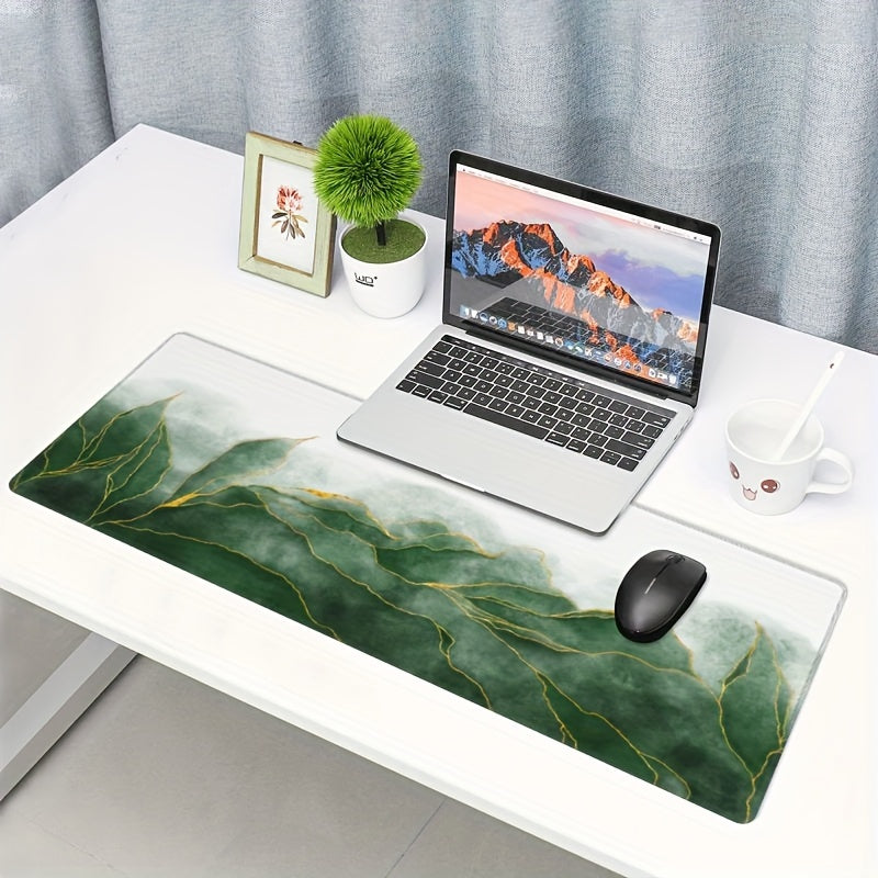 Emerald Leaves Desk Mat XXL Extended Mouse Pad