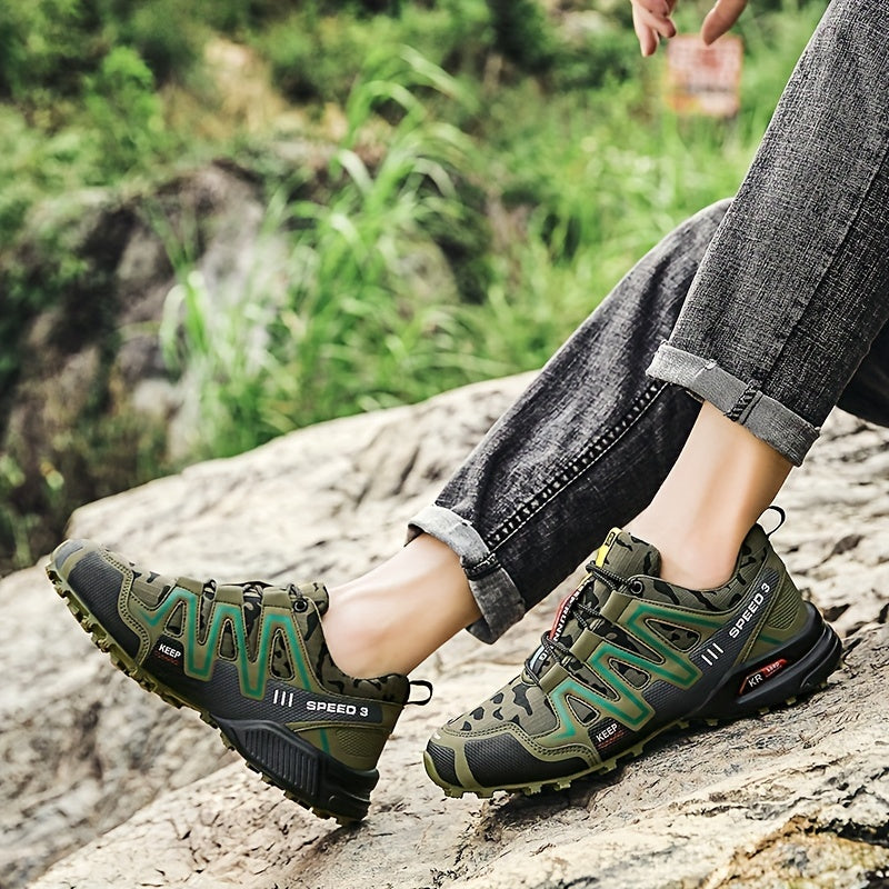 Men's Camo Hiking Sneakers Wear Resistant Non Slip Outdoor Shoes