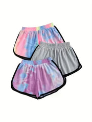 3 Pack Plus Size Sports Loungewear Shorts Set
