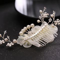 Flower Rhinestone Hair Comb Headband Bride Wedding Jewelry