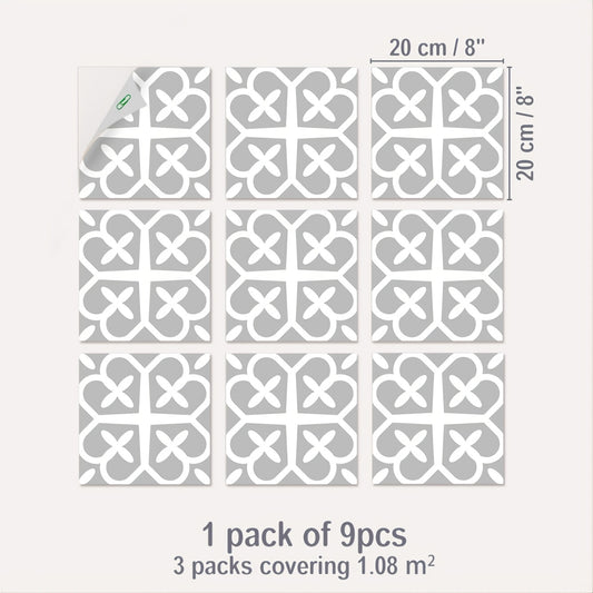 9pcs Waterproof Non-slip Tile Stickers Self-Adhesive
