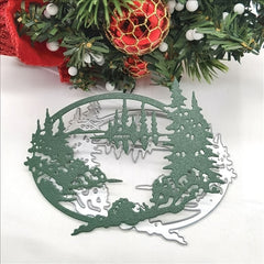 1pc Forest Lake Embossed Mold Carbon Steel Cutter