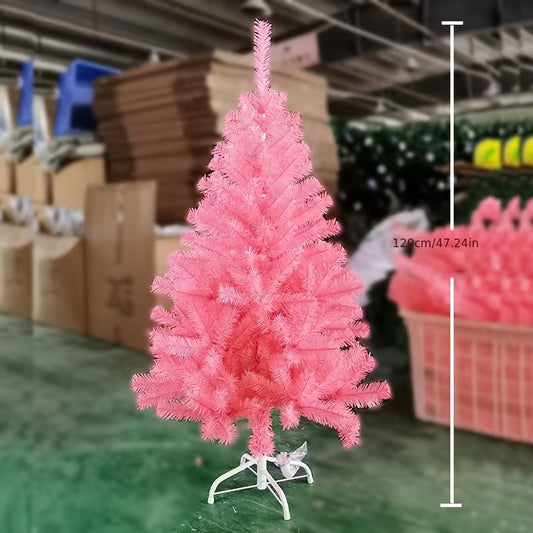 Pink Artificial Christmas Tree with Foldable Stand and 300 Tips