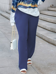 Women's Plus Solid Flared Leg Loose Trousers