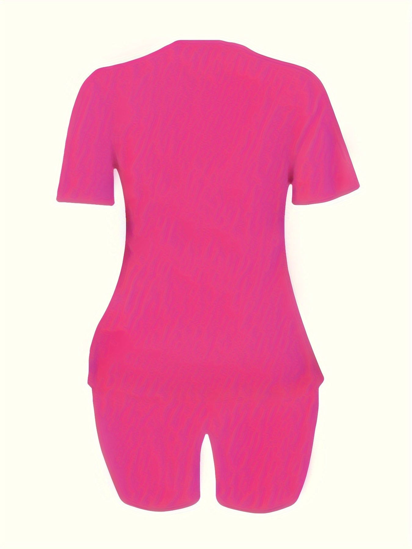  Art Letter Print Tee & Biker Shorts Pajamas Set