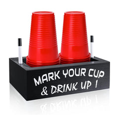 Wooden Cup Dispenser Holder Leak-Proof Kitchen Bathroom Organizer