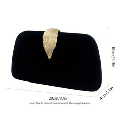 Metal Leaf Decor Evening Clutch Bag Prom Purse for Wedding Party