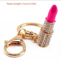 Crystal Rhinestone Lipstick Keyring - Sparkle and Shine