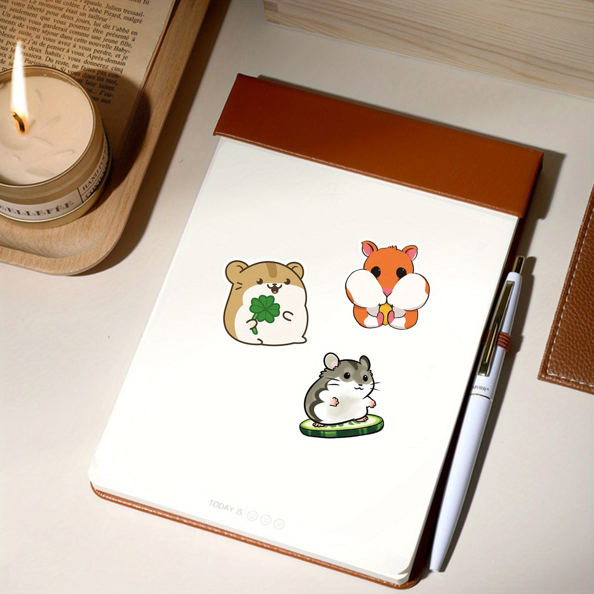50pcs Cartoon Hamster Animal Stickers Waterproof for Laptop Car Refrigerator