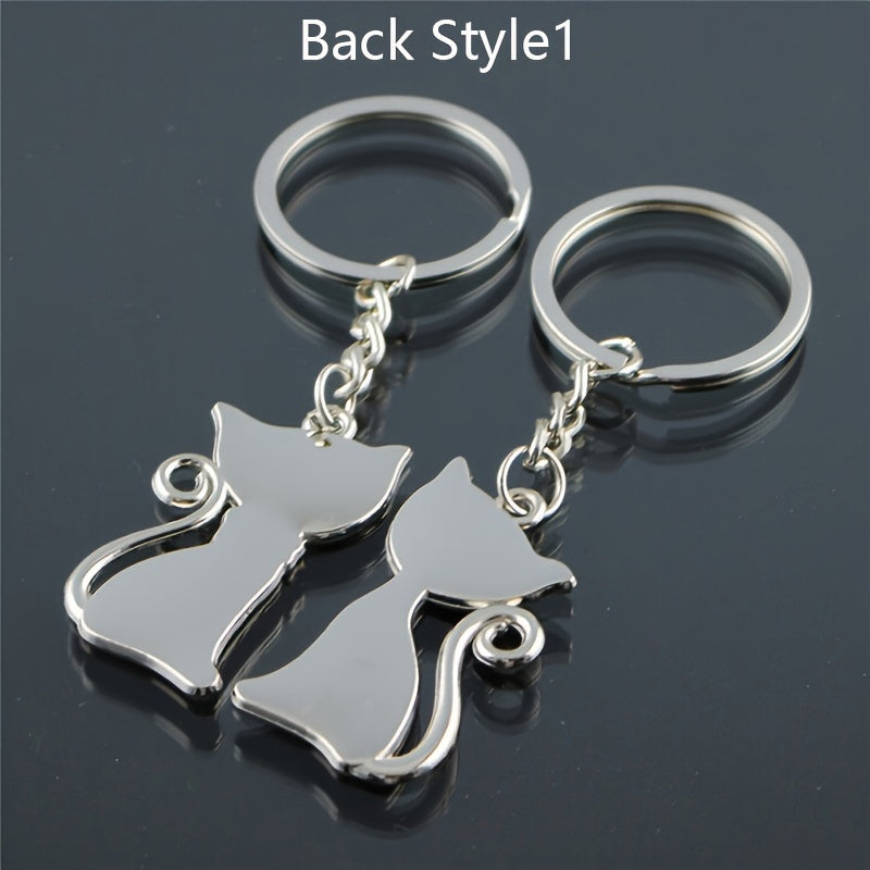 Couple Cat Keychains for Creative Decoration - 1 Pair