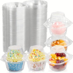 100pcs Plastic Cupcake Boxes Transparent Bakery Boxes Cajas Pasteles