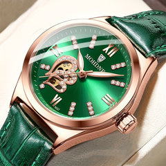 Women's Green Alloy Mechanical Watch
