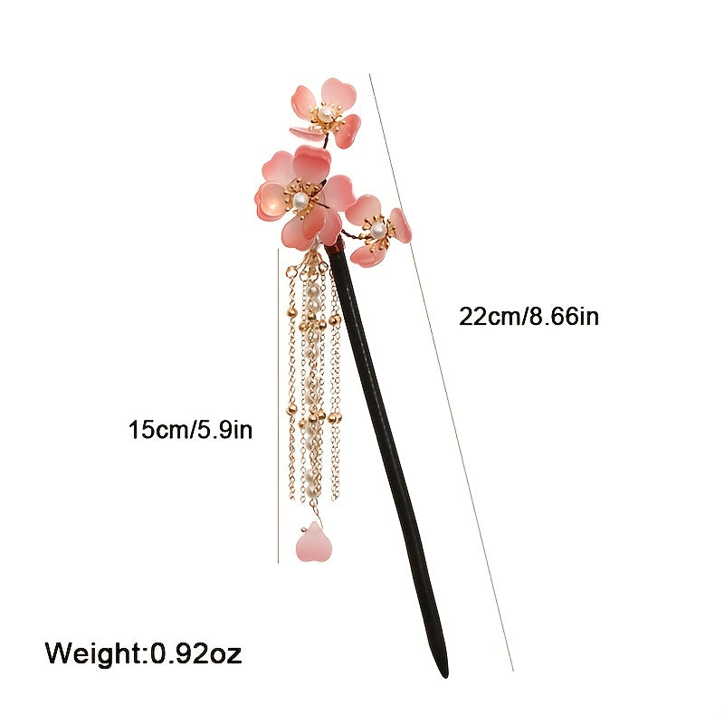 Vintage Flowers Hair Pin Chignon Women Headdress Crystal Hairpins