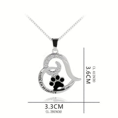 Heart Shaped Paw Pendant Necklace - Ideal Gift for Women