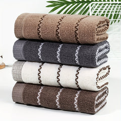 Wavy Striped Pattern Hand Towel Coral Fleece Soft Face Towel