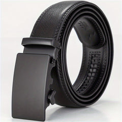 Men's Leather Belt Automatic Buckle Business Waist Strap