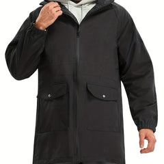 Men's Waterproof Hooded Rain Jacket for Outdoor Activities