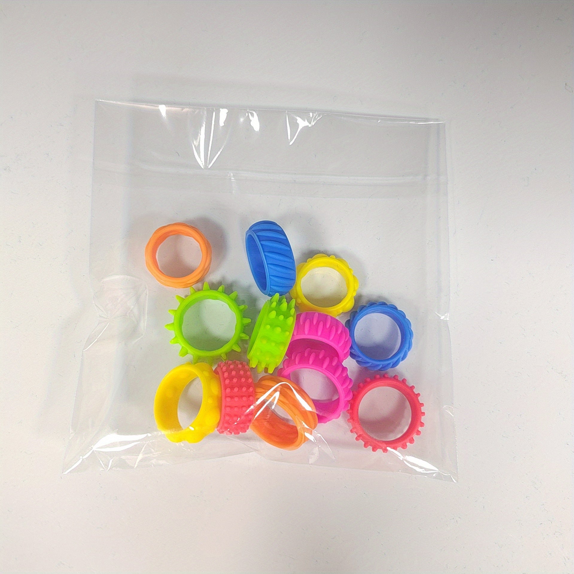 Silicone Sensory Fidget Rings Mixed Colors Durable Non Toxic Decompression Toys