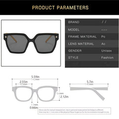 Oversized Square Sunglasses for Women Large Frame UV Protection Glasses