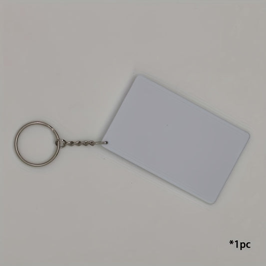 10pcs Plastic Sublimation Key Chain Rectangle Backpack Ornament