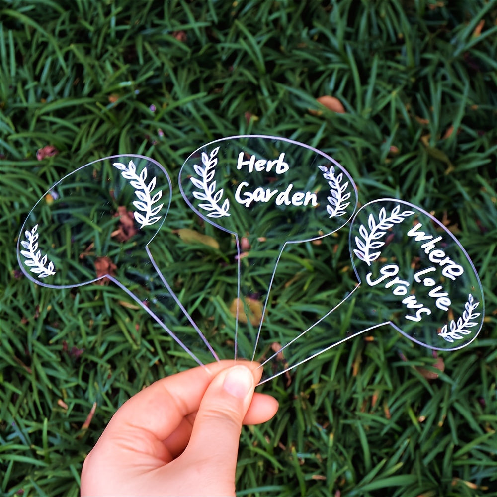 Acrylic Plant Markers Transparent Plant Cards Multifunctional Plant Labels