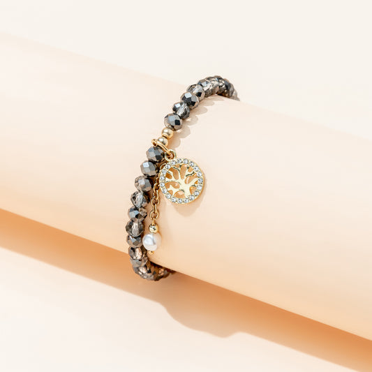 Women's Crystal Bead Bracelet, Elegant Fashion Jewelry