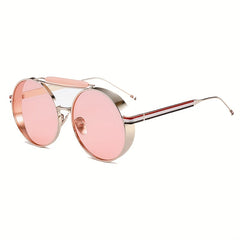 Men's Round Frame UV Protection Sunglasses for Holiday Outdoor Beach Travel