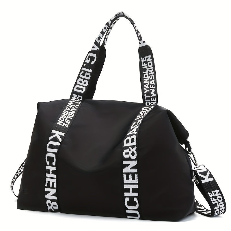 Lightweight Shoulder Sports Bag Letter Pattern Carry On Duffle Bag