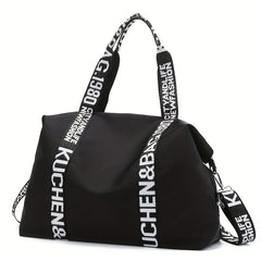 Lightweight Shoulder Sports Bag Letter Pattern Carry On Duffle Bag