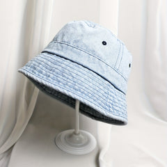 Distressed Denim Bucket Hat Casual Sunscreen Fisherman Cap