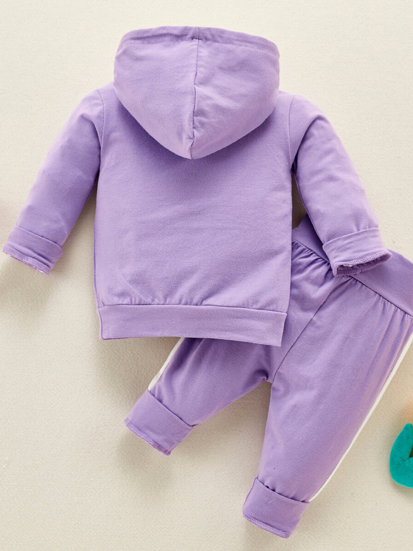 Baby Girl Letter Pattern Hoodie & Laced Pants 2 Piece Outfit