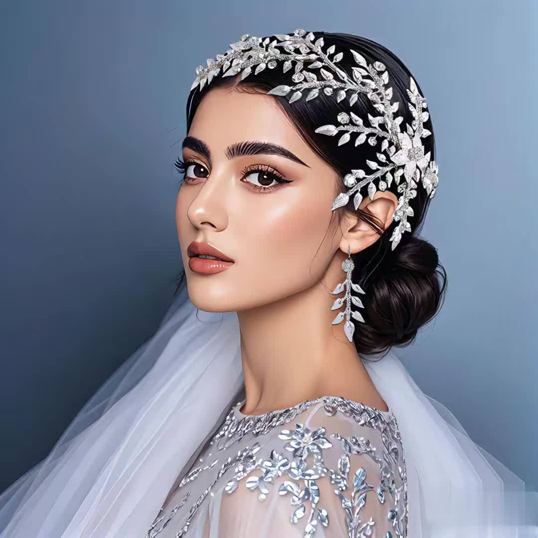 Snowflake & Leaf Bride Headpiece