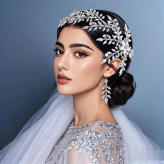 Snowflake & Leaf Bride Headpiece