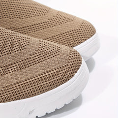 Women's Knit Woven Slip-On Sneakers Lightweight Sporty Shoes