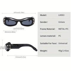 Y2K Oval Goggles UV400 Photo Booth Props Sunglasses