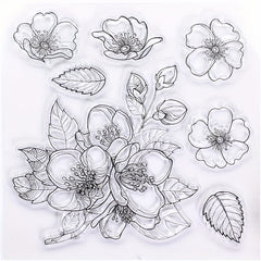 Flower Pattern Silicone Stamp DIY Scrapbook Card Decor
