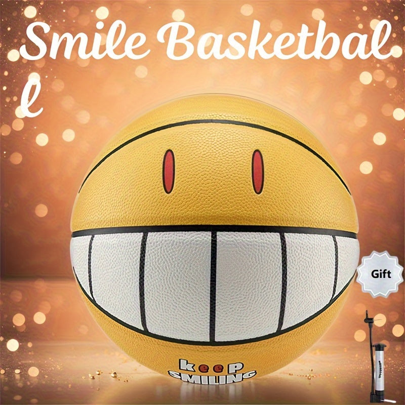 Yellow Smile No 7 Basketball For Indoor And Outdoor Competition