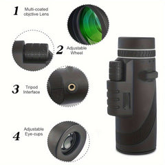 10X High Magnification HD Monocular for Hiking Camping Sports