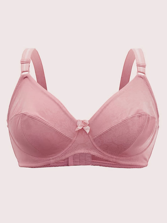 Floral Print Bow Knot Front Bra Plus Sexy Bra