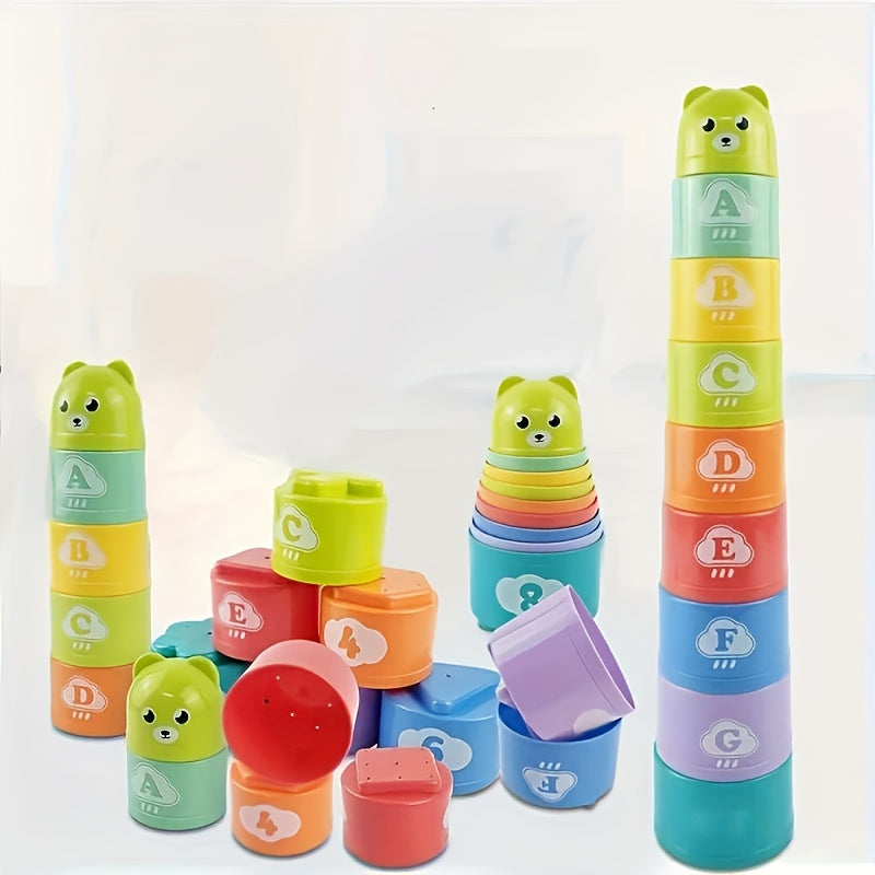 Rainbow Stacking Cup Toy for Fine Motor Skills Training