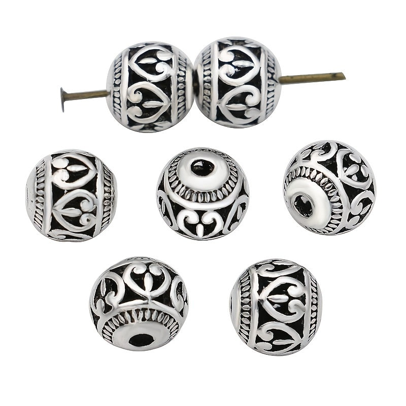 10Pcs Antique Silver Heart Spacer Beads 8mm