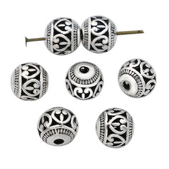 10Pcs Antique Silver Heart Spacer Beads 8mm