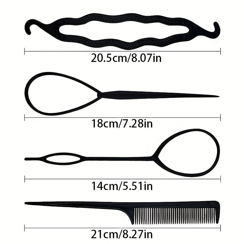 4pcs Hair Braiding Tools Set Women's Hair Styling Accessories