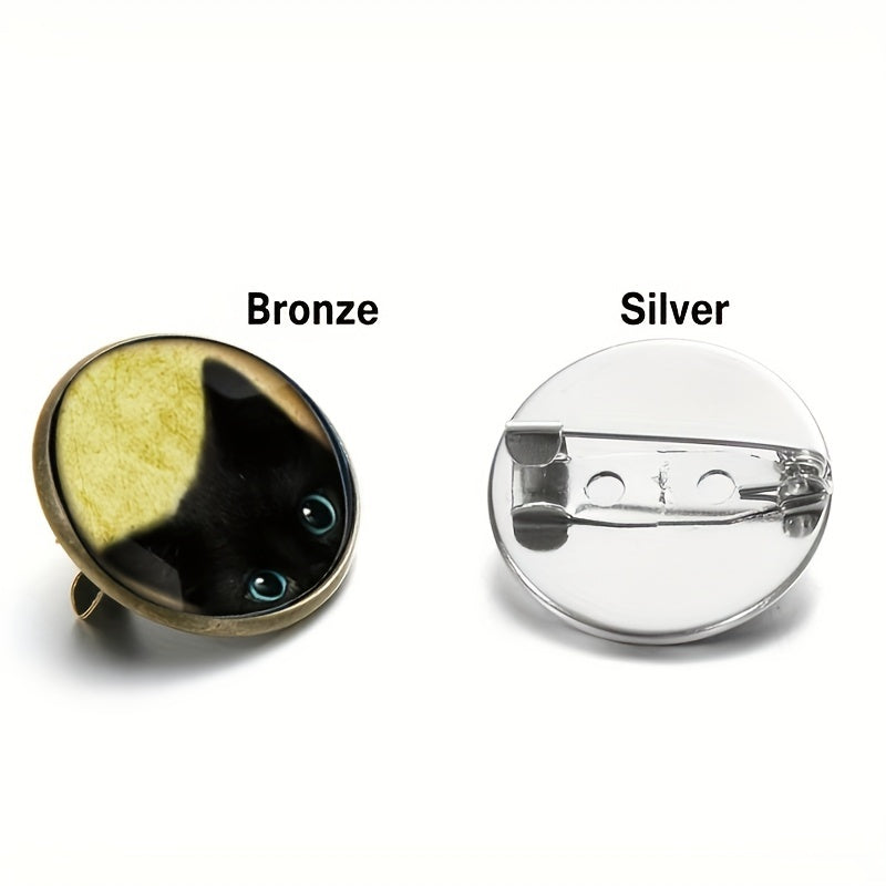 Black Cat Brooch Pins for Men