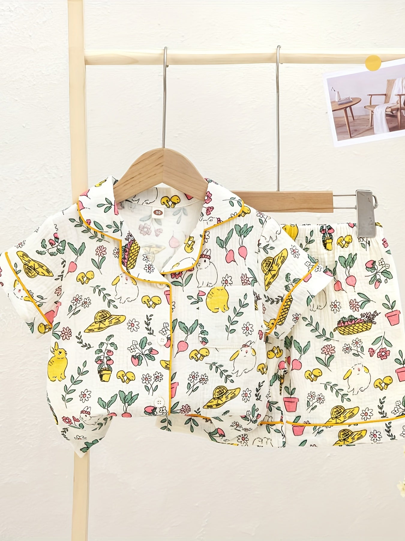 Kids Cartoon Graphic Loungewear 2pcs Set Short Sleeve Shirt & Shorts