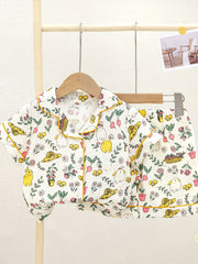 Kids Cartoon Graphic Loungewear 2pcs Set Short Sleeve Shirt & Shorts