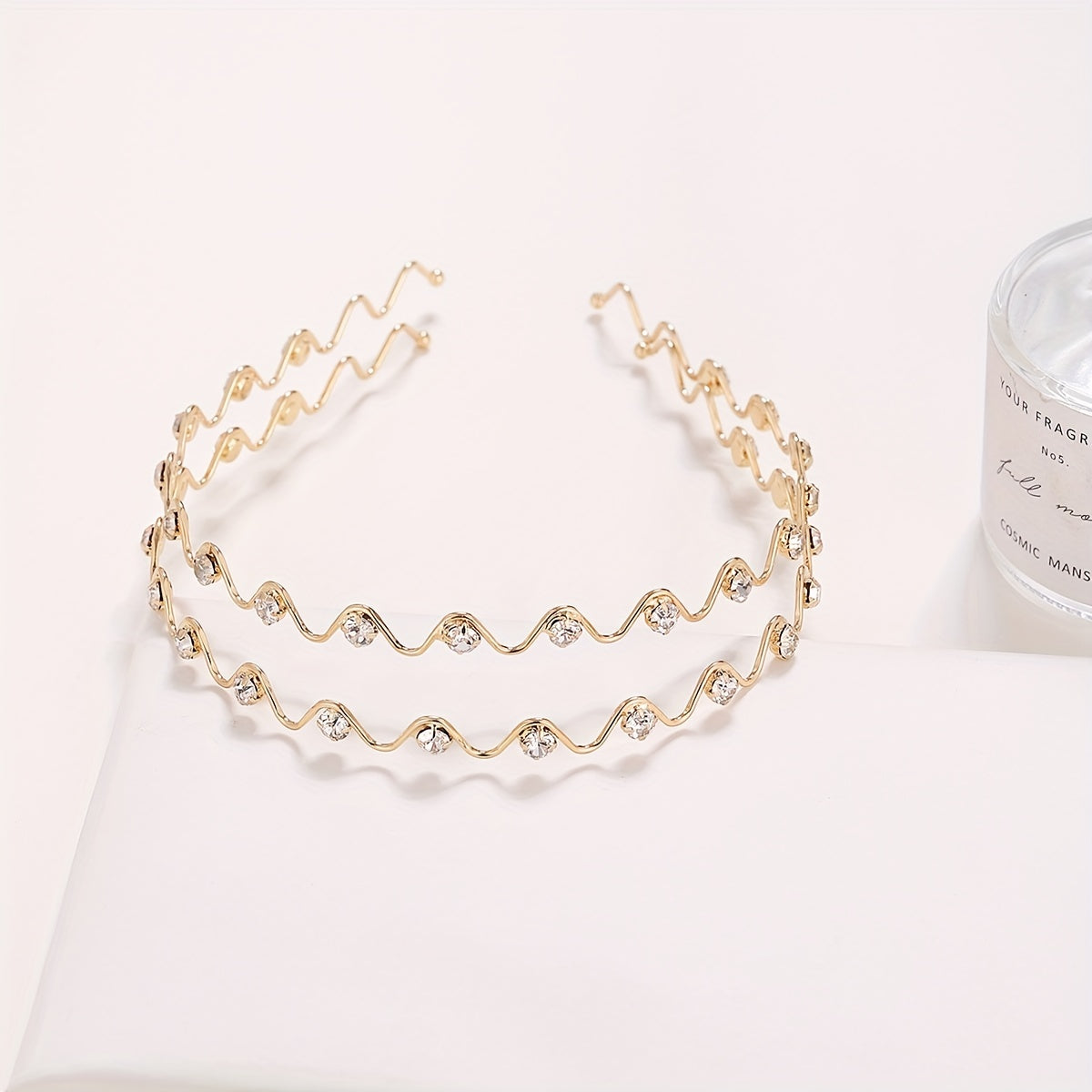 Wavy Rhinestone Head Hoop Hair Accessories for Women Girls