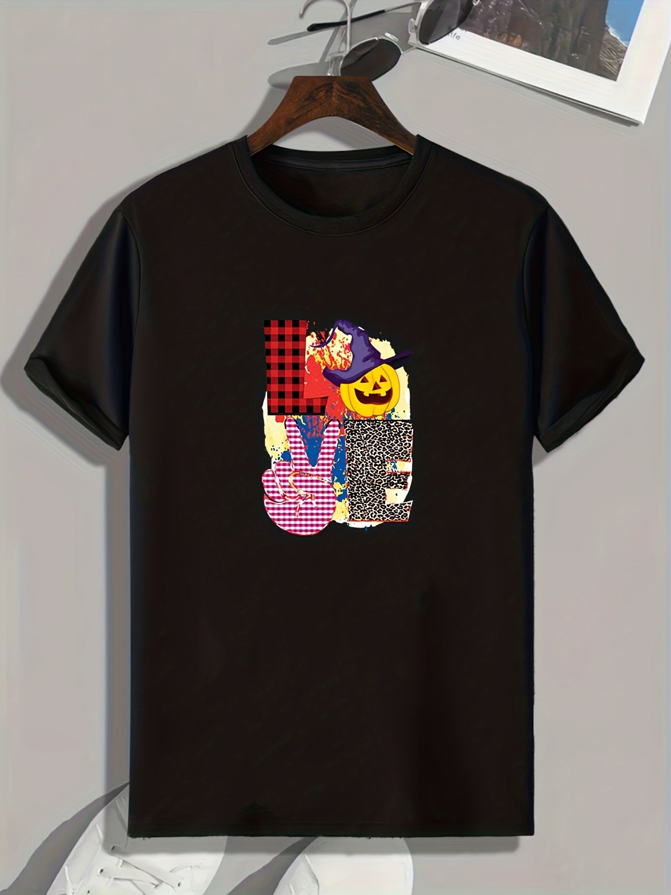 Halloween Graphic Print Stretch Tee Shirt